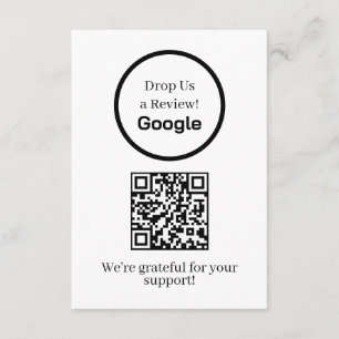 Tarjeta De Recepción Código QR de reseña de Google   Enlace de retroali