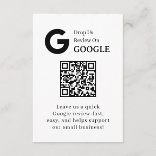 Tarjeta De Recepción Código QR de reseña de Google   Enlace de retroali