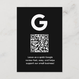 Tarjeta De Recepción Código QR de reseña de Google   Enlace de retroali