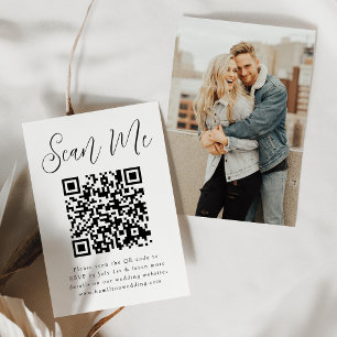 Tarjeta De Recepción Código QR de respuesta de boda con foto de escritu