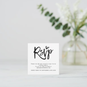 Tarjeta De Recepción Código QR de respuesta de boda con guión miniatura