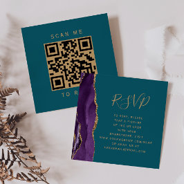 Tarjeta De Recepción Código QR de respuesta de boda con presupuesto púr