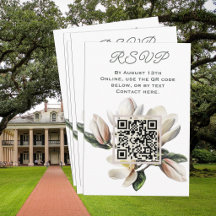 Código QR de respuesta de boda de magnolia en líne