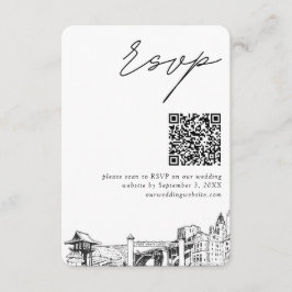 Tarjeta De Recepción Código QR de respuesta de boda en Fort Worth peque