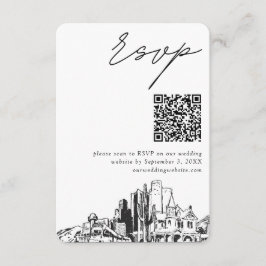 Tarjeta De Recepción Código QR de respuesta de boda moderna de Phoenix