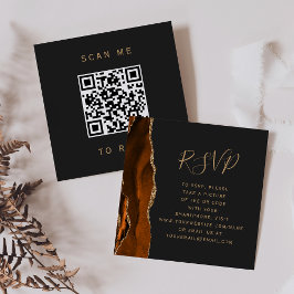 Tarjeta De Recepción Código QR de respuesta de boda oscura con presupue