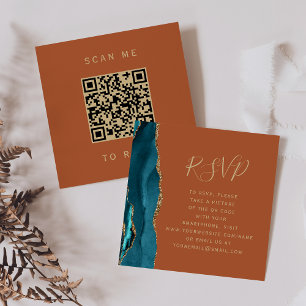 Tarjeta De Recepción Código QR de respuesta de bodas con presupuesto Te