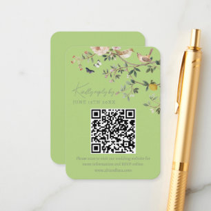 Tarjeta De Recepción Código QR de respuesta de sitio web de boda Chinoi