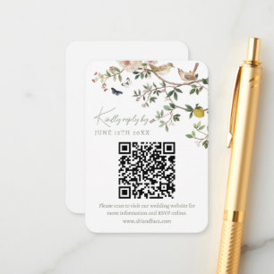 Tarjeta De Recepción Código QR de respuesta de sitio web de boda Chinoi