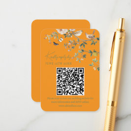 Tarjeta De Recepción Código QR de respuesta de sitio web de boda Chinoi