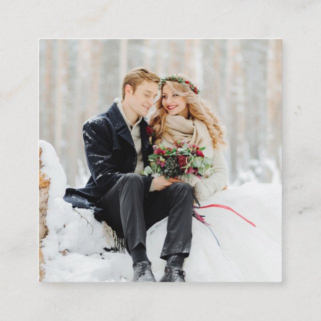 Tarjeta De Recepción Código QR de respuesta RSVP con foto (Reverso)