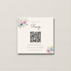 Tarjeta De Recepción Código QR de respuesta RSVP para sitio web de boda