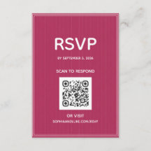 Código QR de RSVP de boda Retro Pink Magenta Pinst