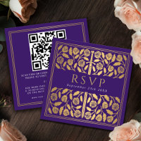 Código QR de RSVP de la Espada de Oro Púrpura para