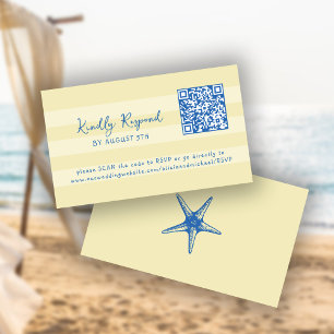Tarjeta De Recepción Código QR de RSVP en línea de playa veraniega retr