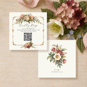 Tarjeta De Recepción Código QR de RSVP en línea del Jardín Botánico Hei