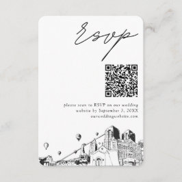 Tarjeta De Recepción Código QR de RSVP moderno para bodas en Albuquerqu