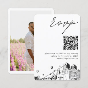 Tarjeta De Recepción Código QR de RSVP moderno para bodas en Albuquerqu