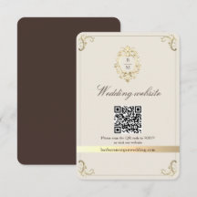 Código QR de sitio web de boda barroco marrón choc