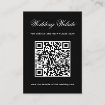 Código QR de sitio web de boda negro Caligrafía si