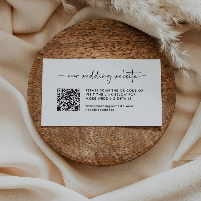 Tarjeta De Recepción Código QR de sitio web simple y moderno Boda (Subido por el creador)