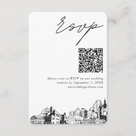 Tarjeta De Recepción Código QR de St. Paul Boda moderno RSVP