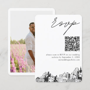 Tarjeta De Recepción Código QR de St. Paul Boda moderno RSVP