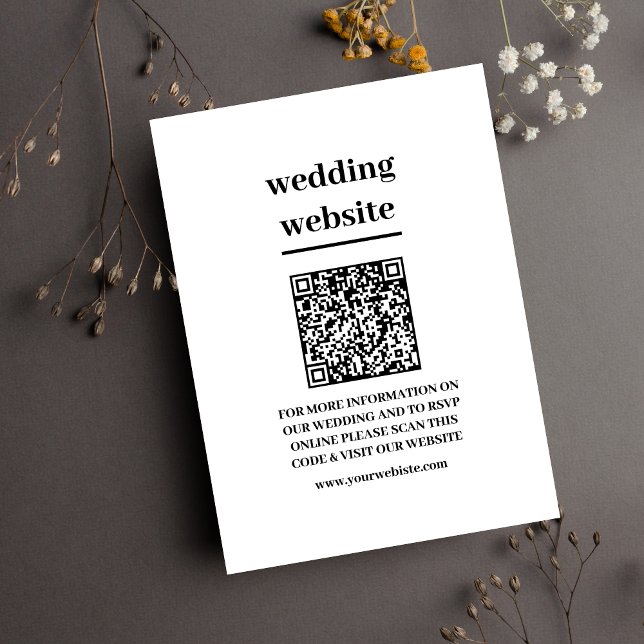 Tarjeta De Recepción Código QR del Boda de caligrafía moderna minimalis (Subido por el creador)