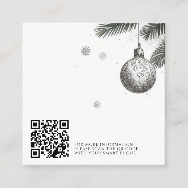 Tarjeta De Recepción Código QR del Boda de navidades (Anverso)