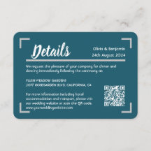 Código QR del Boda de script manuscrito Verde azul