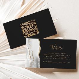 Tarjeta De Recepción Código QR del Boda oscuro de la Agata de Oro Blanc