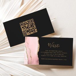 Tarjeta De Recepción Código QR del Boda oscuro de la Agata de Oro Rosad