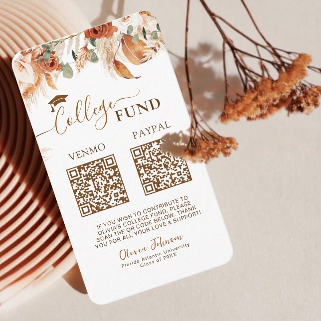 Tarjeta De Recepción Código QR del fondo de doble graduación universita (Subido por el creador)