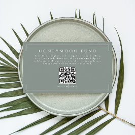 Tarjeta De Recepción Código QR del Fondo Mínimo de Luna de Miel Verde B