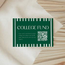 Tarjeta De Recepción Código QR del Fondo Universitario con Rayas Verdes