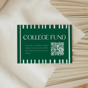 Tarjeta De Recepción Código QR del Fondo Universitario con Rayas Verdes