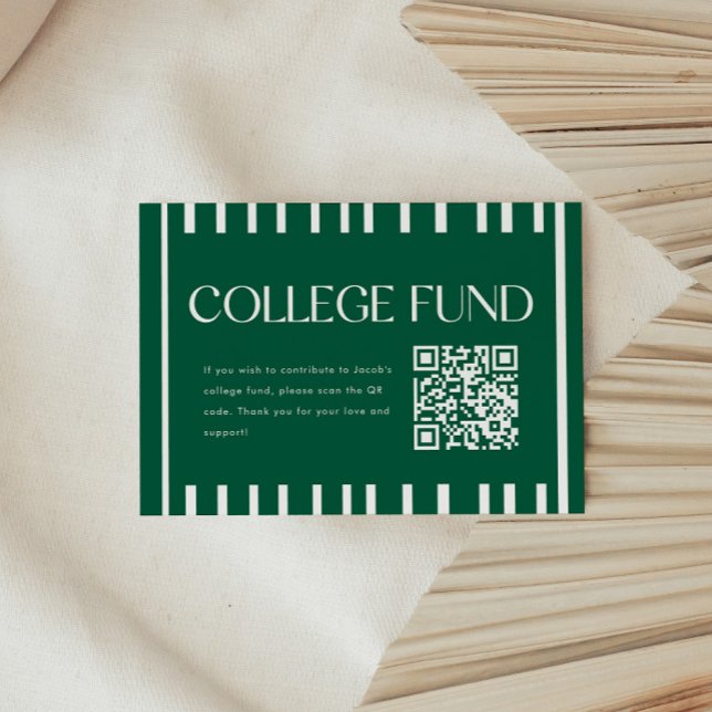Tarjeta De Recepción Código QR del Fondo Universitario con Rayas Verdes (Subido por el creador)