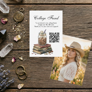 Tarjeta De Recepción Código QR del fondo universitario de graduación de