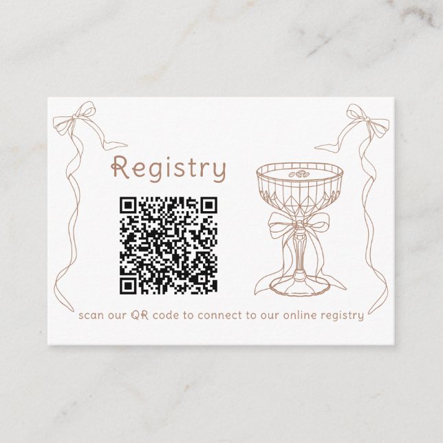 Tarjeta De Recepción código QR del Martini Espresso para registro de de (Anverso)