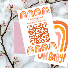 Tarjeta De Recepción CÓDIGO QR del PERSONALIZADO arcoiris de BABY SHOWE