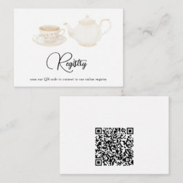 Tarjeta De Recepción Código QR del regalo de boda de tetera