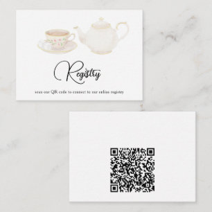 Tarjeta De Recepción Código QR del regalo de boda de tetera