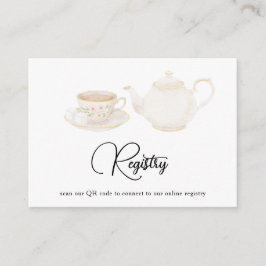 Tarjeta De Recepción Código QR del regalo de boda de tetera