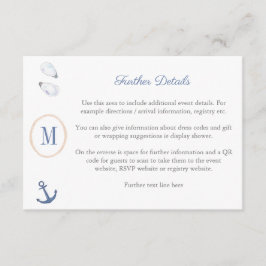 Tarjeta De Recepción Código QR del registro de baby shower con monogram