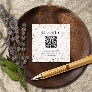 Tarjeta De Recepción Código QR del registro de baby shower de flores si