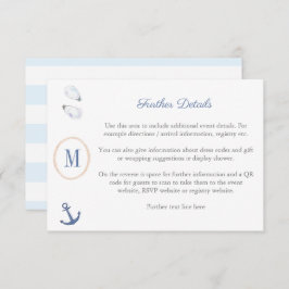 Tarjeta De Recepción Código QR del Registro de Baby Shower de Monograma