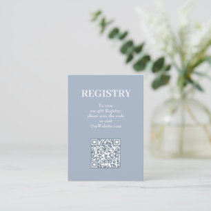 Tarjeta De Recepción Código QR del Registro de Boda Chic Blue