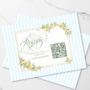 Tarjeta De Recepción Código QR del Registro de Boda de Limón Mediterrán