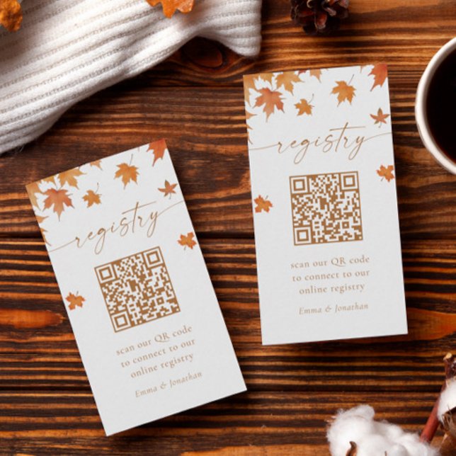 Tarjeta De Recepción Código QR del Registro de Boda de Otoño (Subido por el creador)