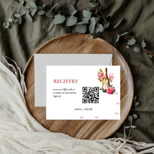 Tarjeta De Recepción CÓDIGO QR del registro de Petares y Bodas Prosecco